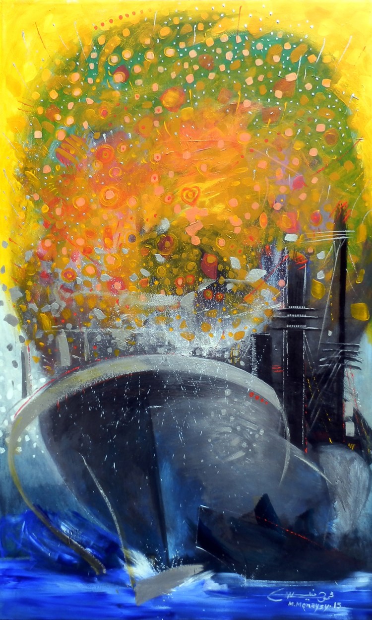 convoy ships of the South, 200x120 cm Acrylic on canvas 2015